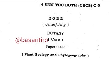 BSc 4th semester botany honours question paper c 9 Dibrugarh University 2022 @proysir