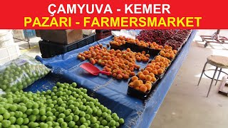 ÇAMYUVA KEMER - PAZARI - FARMERSMARKET - BAZAAR - FRUIT - FISH - NUTS - FRESH FOOD - TURIYE - TURKEI