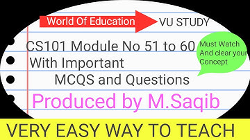 Cs101 Module No 51 to 60|| Cs Modules Very Easy Way to Teach||Produced By M.Saqib