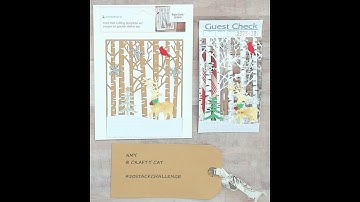 #50stackchallenge /@Crafty Cat /Week 5/# 10 Index Card/Momenta # 2218915 Forest Theme Die/Christmas