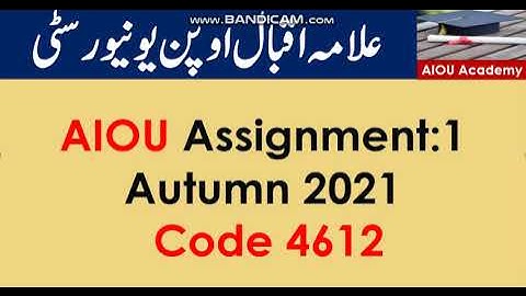 AIOU Code 4612-1 Solved Assignment No.1 Autumn 2021