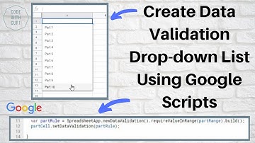 Google Script - Create Data Validation on Drop Down List on Google Sheets