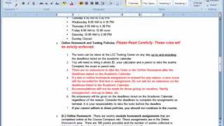 College Algebra Online Orientation Part 1