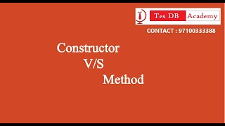 Difference of Constructor and Method? #java #method