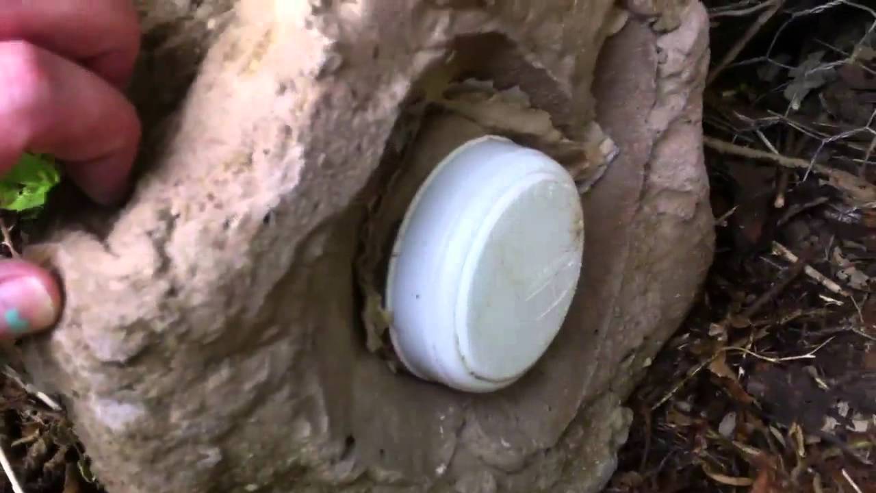 Well disguised home made rock geocache