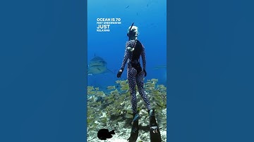 70ft on one breath 😮 @OCEANRAMSEYSHARKS #diving #onebreath #sharks #maldives #wifey #a