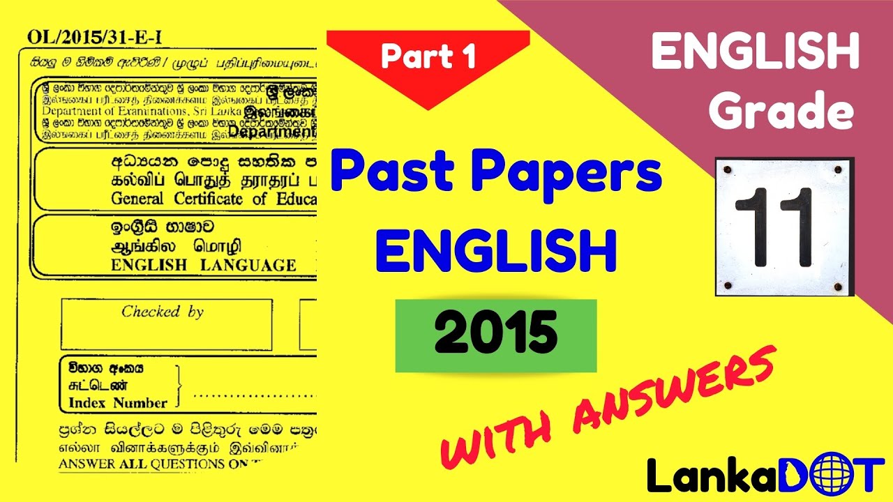 English Online Class - Grade 11 | in Sinhala | past paper English 2015 | part 1 | LankaDOT