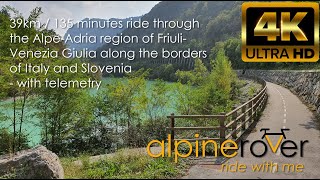 39km 120 minute ride through the Alpe-Adria Friuli wine region in Italy and Slovenia - With Overlay