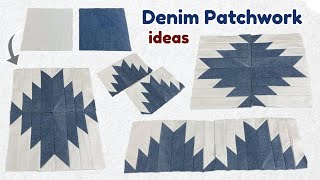 Denim patchwork ideas, Techniques for cutting and splicing old jeans to create beautiful patterns.