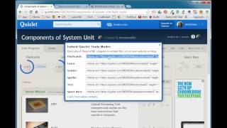 Embedding Quizlet Flashcards in SchoolFusion