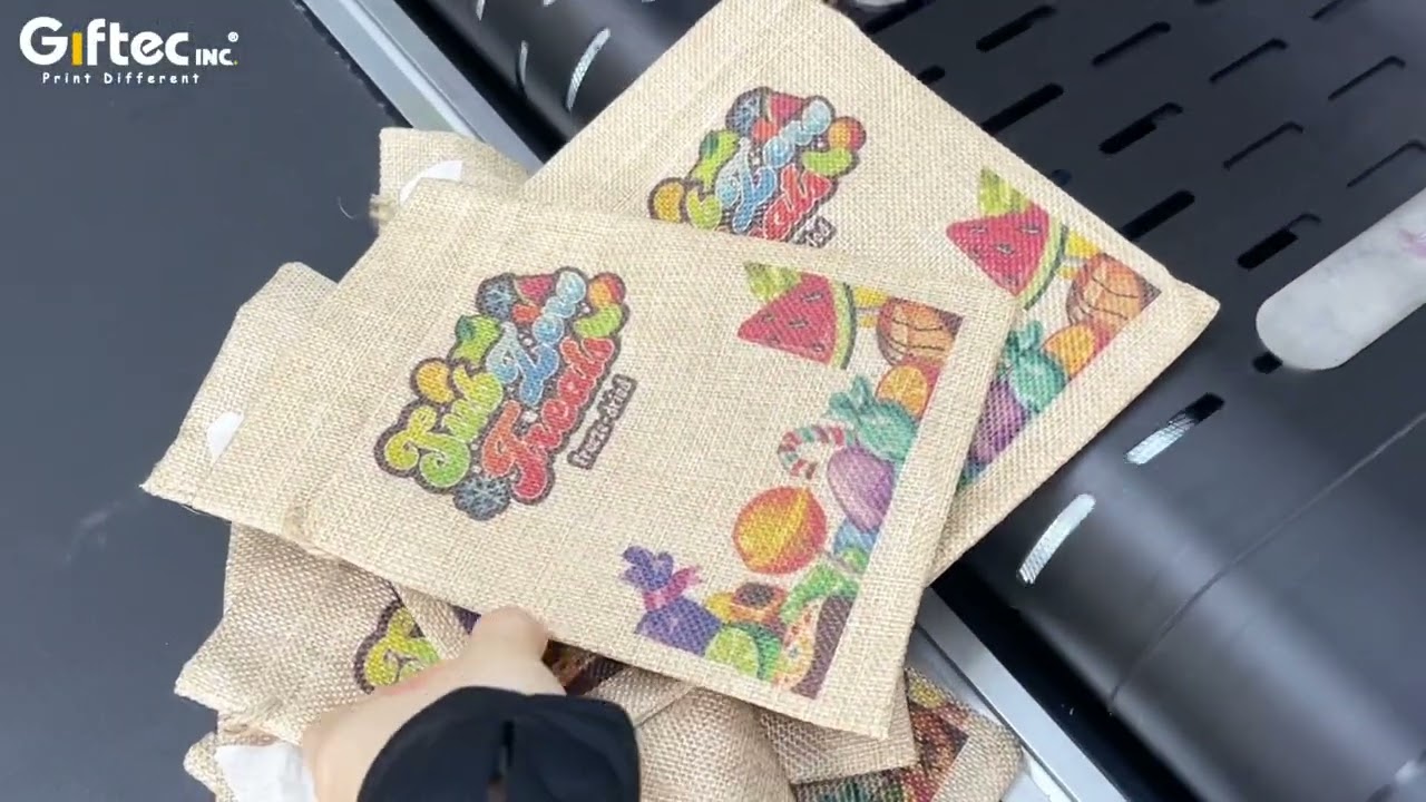 Look this!Single pass digital printing machine direct CMYK print linen bags