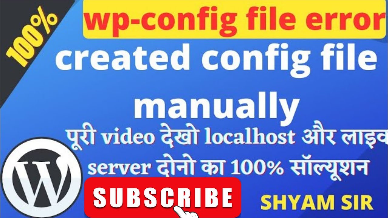 Create The Wp-Config.Php File Manually || Nable To Write To Wp-Config.Php File