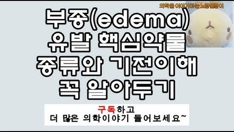 drug-induced edema:부종유발약물 종류와 기전(mechanism) NSADIs, 혈압약, 당뇨약 부종 등