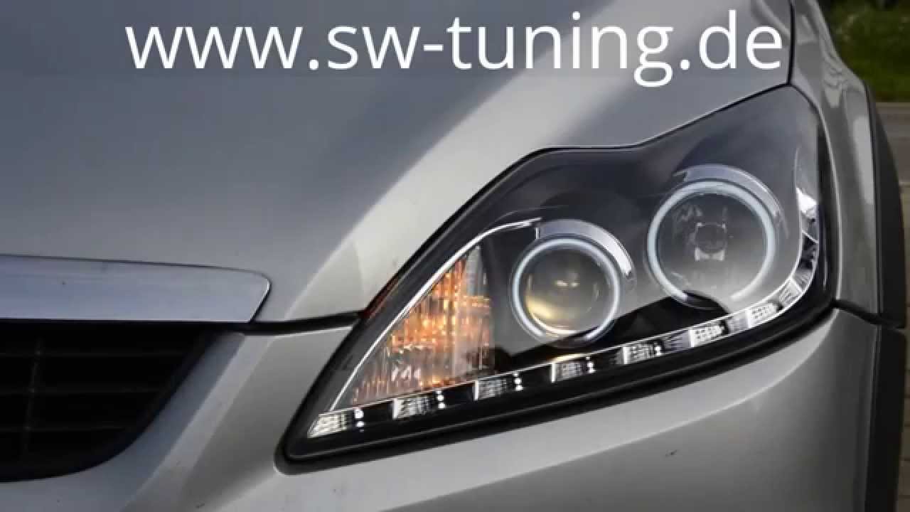 Einbauvideo SW-CCFL Scheinwerfer Ford Focus Mk2 DA3 Facelift SW-Tuning 