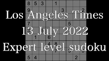 Sudoku solution – Los Angeles Times sudoku 13 July 2022 Expert level