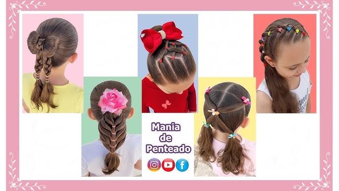 Penteado Infantil Lateral com Elásticos e Trança Bolha, Side Hairstyle  with Elastics and Bubble Braid, Penteado Lateral com Elásticos e Trança  Bolha.🥰 Easy Hairstyle with Elastics and Bubble Braid.🥰