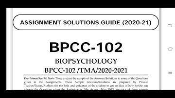 BPCC 102 Ignou Solved Assignment 2020-21