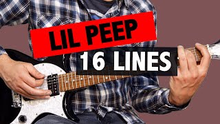 Lil Peep - 16 Lines // Guitar Lesson + FREE TAB (How to play, tutorial)