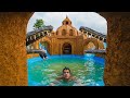 Build Swimming Pool Crocodile Water Slide  Around Secret Underground Castle - Part 1