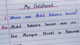 Where Was Abdul Kalams House? My Childhood Class - 9 English Ncert 