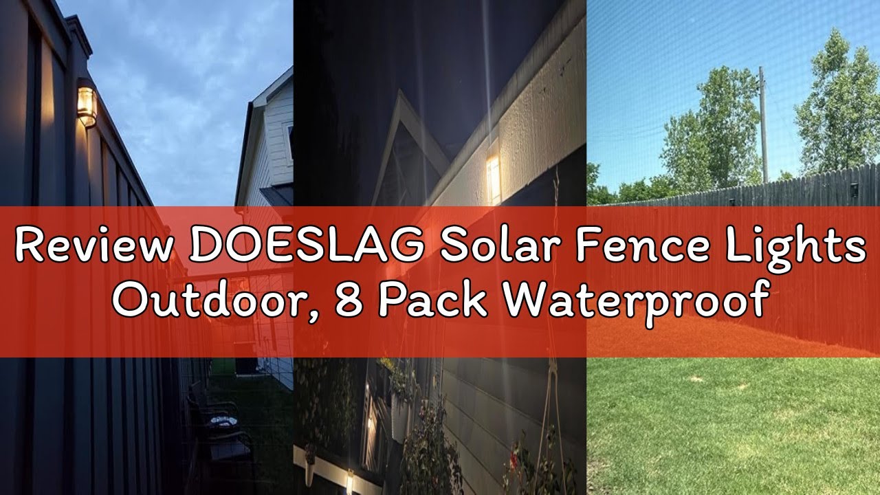 Review DOESLAG Solar Fence Lights Outdoor, 8 Pack Waterproof Solar Lights Outdoor, Outdoor Solar Lig