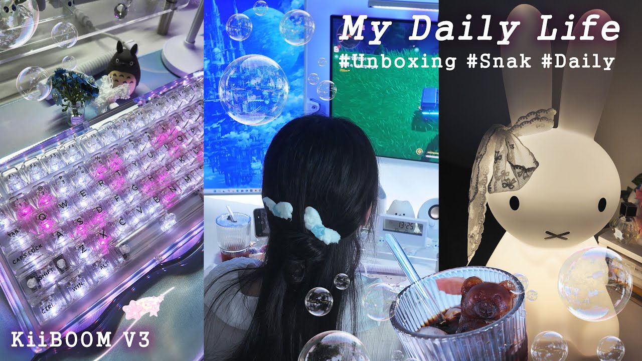 「🎁구독자 이벤트」Desk 로망을 꿈꾸는 사람이라면 🌸KiiBOOM Phantom 81 V3 & 소품 언박싱 I 3 Job 프리랜서의 자취공간 I Daily Vlog