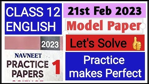 Class 12  Exam Preparation / Solving  English Model Activity Sheet/ Exam ki Taiyari/ 21st Feb 2023