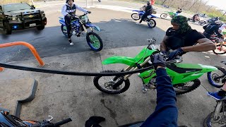 POLICE RUN UP ON BIKERS AT GAS STATION! * TOOK HIS BIKE! *