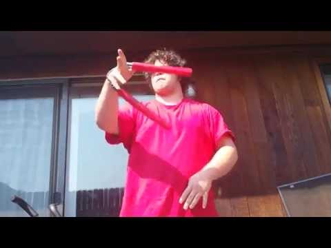 FAT GUY CRAZY WITH NUNCHAKU