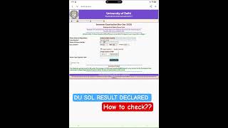 DU SOL Result Check Kaise Kare 😱 Full Process 2026 #dusol #dusolresult