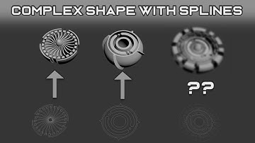 Complex HardSurface Just With Spline!! #hardsurface #3dsmax #tips