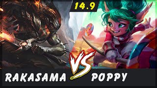 RaKaSaMa  Yasuo vs Poppy TOP Patch 14.9  Yasuo Gameplay