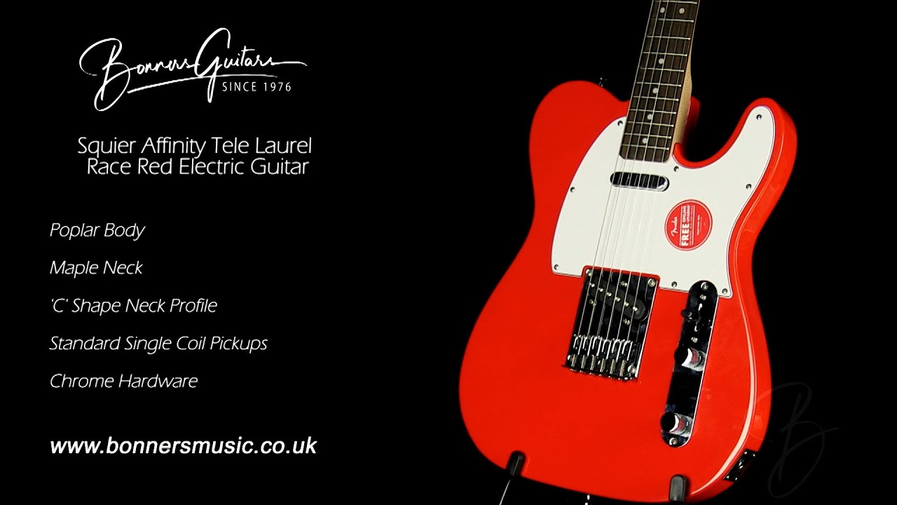 Squier Affinity Tele Laurel Race Red Electric Guitar - YouTube