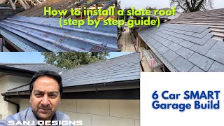 How to Install a Slate Roof (Step by Step) | Part 21 | 6 Car SMART Garage Build by SANJ Designs 341 views 1 year ago 9 minutes, 20 seconds