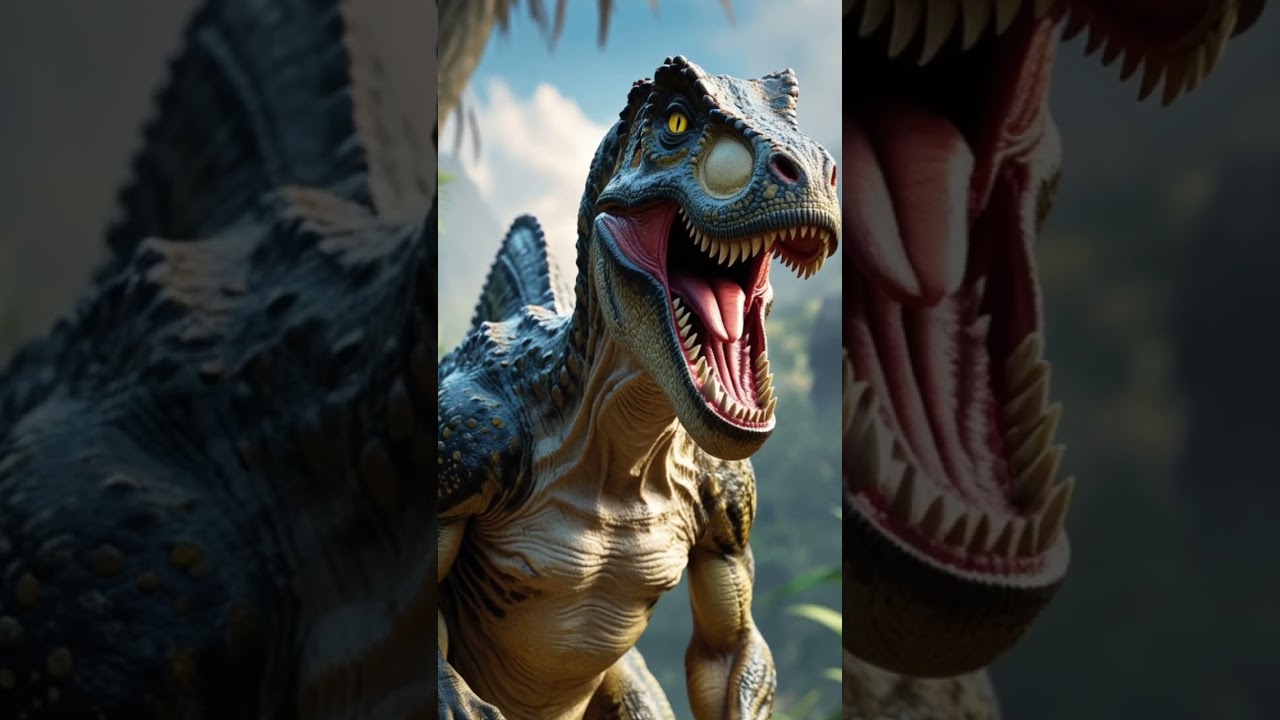 Ferocious Carnotaurus in Dense Jurassic Jungle Hyper-Realistic Dinosaur Render.#shortvideo #shorts