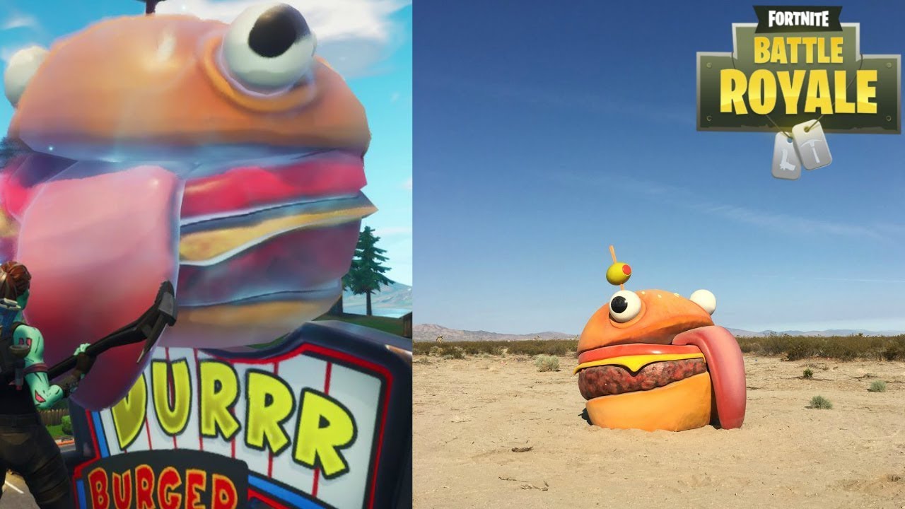 Fortnite burger in desert.