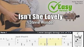 PDF Sample Isn't She Lovely (Easy Version) - Stevie Wonder guitar tab & chords by Kenneth Acoustic.