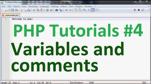Basic PHP Tutorial 4: Variables and Comments