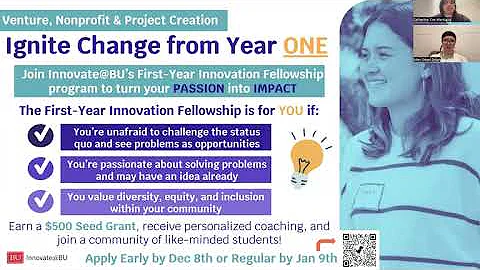 FIrst-Year Innovation Fellowship Information Session (Spring 2026) | Innovate@BU