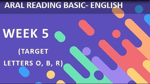 Aral Basic English Week 5- Key Stage 1