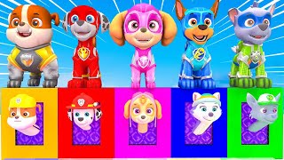 PAW Patrol : Guess The Right Door With Tire Game Mighty Pups Ultimate Rescue Max Level LONG LEGS