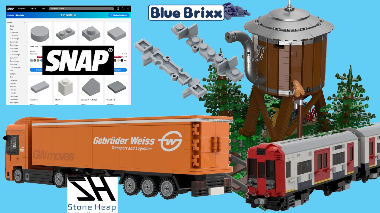 SNAP Shop am Limit, Stone Heap mit neuen Schwebebahnen und BlueBrixx mit ??? Kids Wasserturm