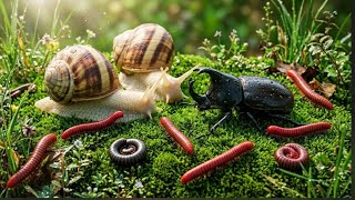 Details The Peaceful Forest Floor: Millipedes, Snails & Rhino Beetles Coexist #WildlifeCoexistence Update