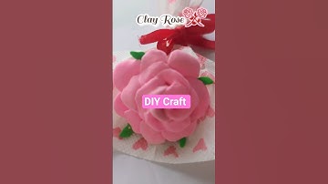 How to make clay rose flower-simple and easy clay Rose#clay#trending#diy#crafts#shorts