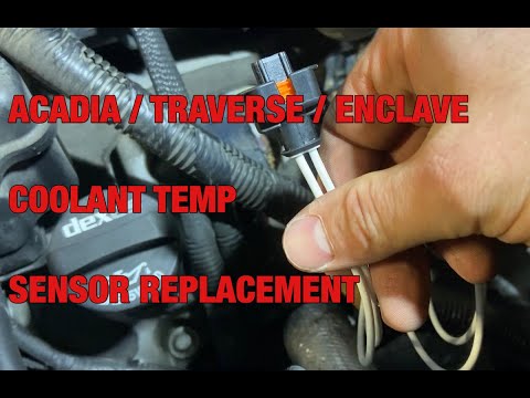 Replacing the coolant temperature sensor on a GMC Acadia