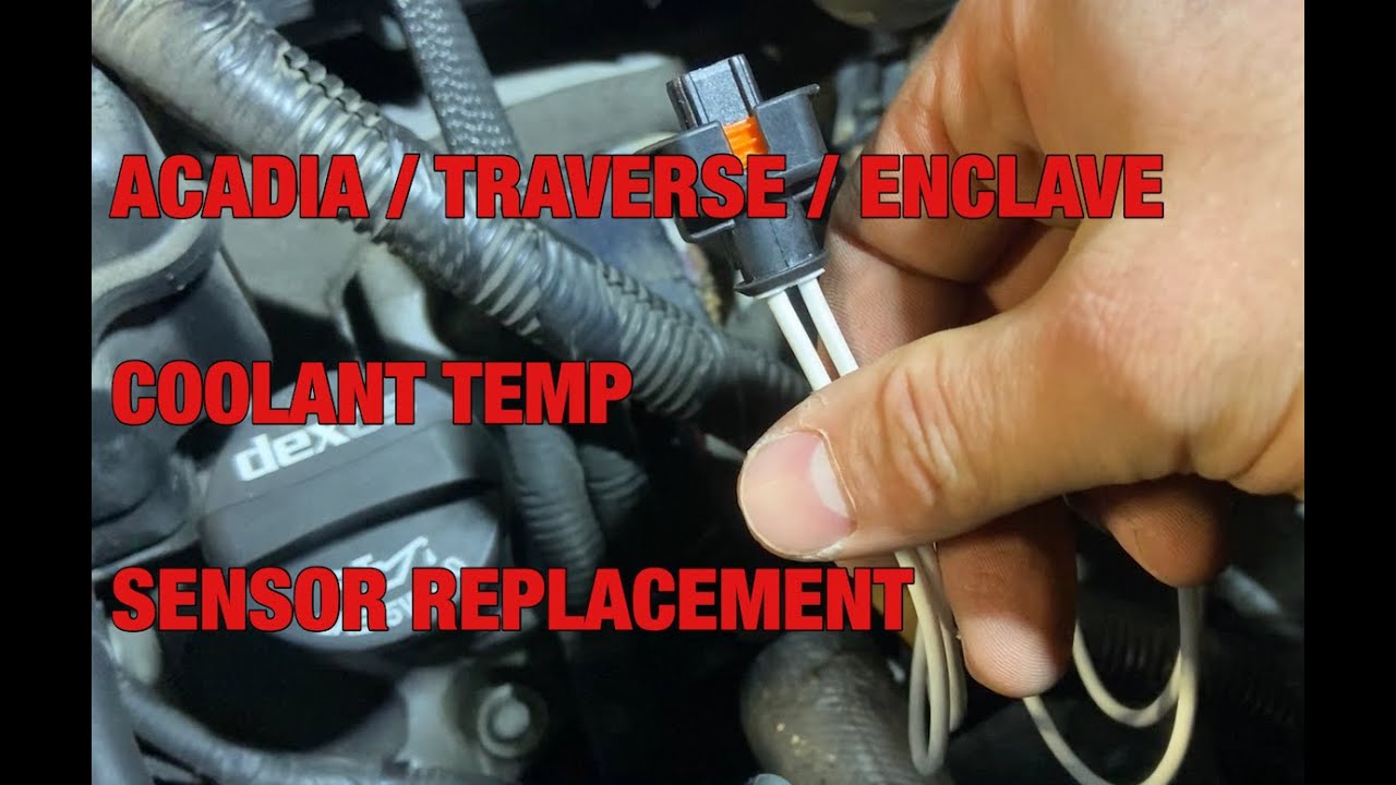 Replacing the coolant temperature sensor on a GMC Acadia - YouTube
