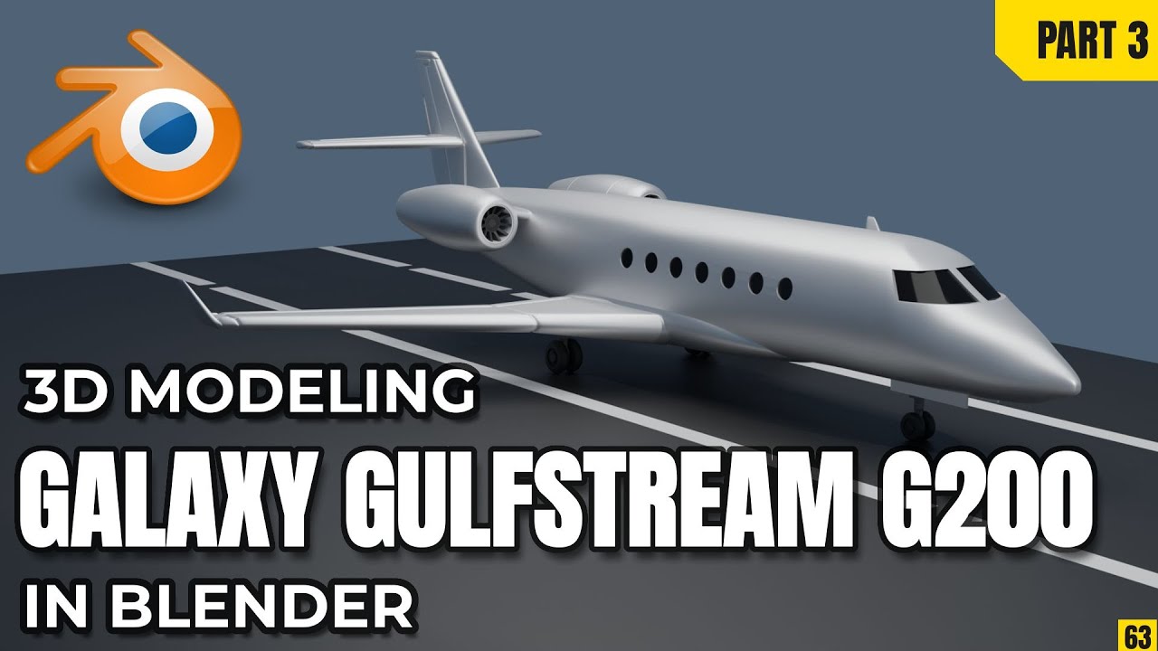 Modeling a Gulfstream G200 Jet in Blender – Part 3 Final: Wheels, Details & Rendering