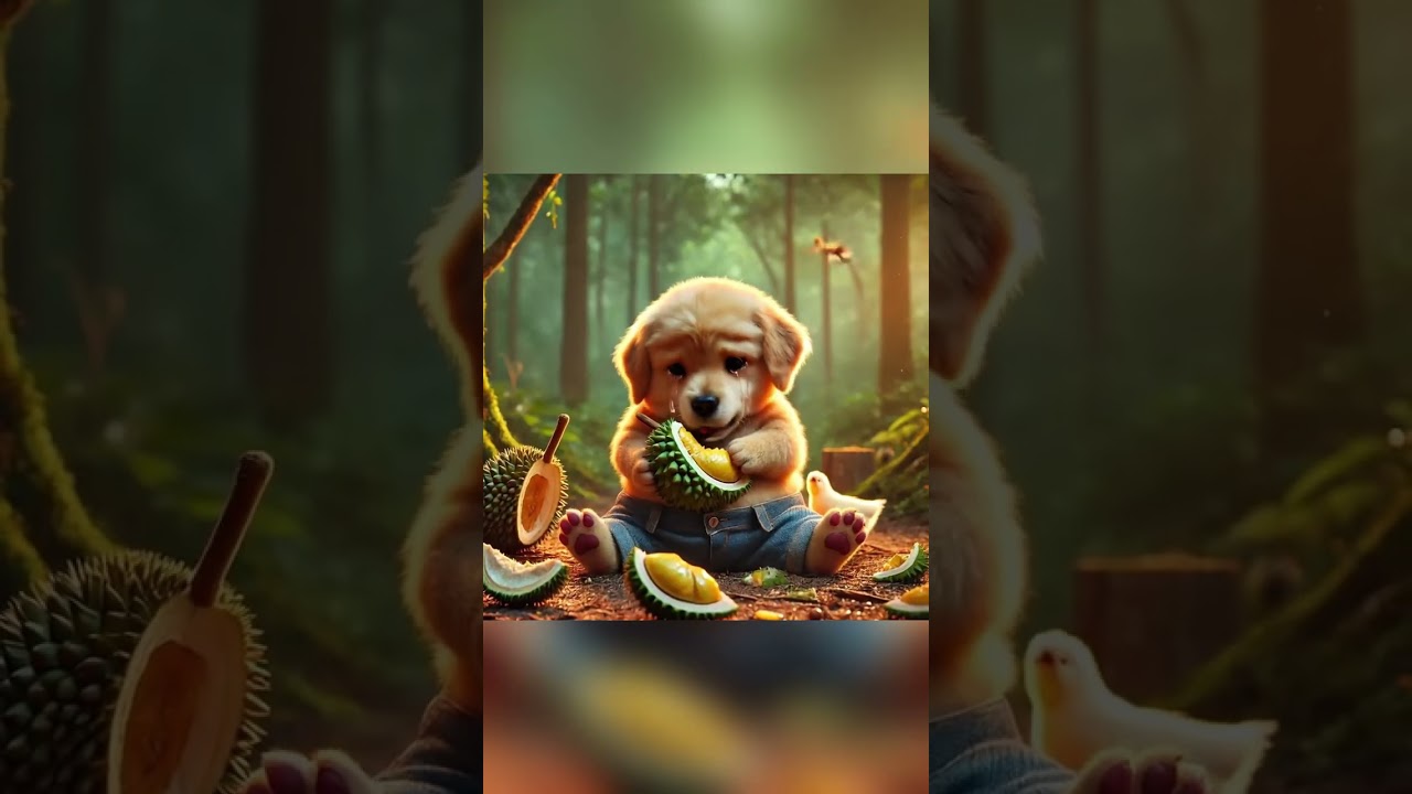 Dog cries while eating durian# children's animation# original animation# monkey becoming fine#