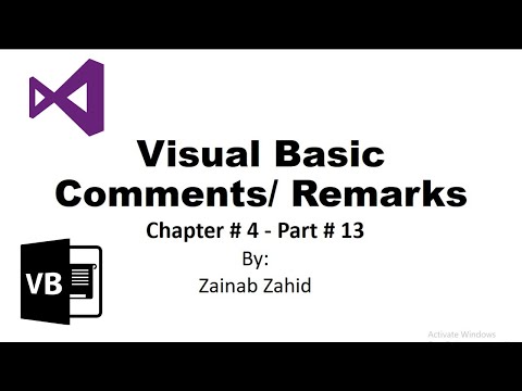 Comments / Remarks | Visual Basic | Chapter # 4 - part 13 (Final part)