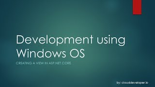 0007 - Creating a View in ASP NET MVC Core tutorial